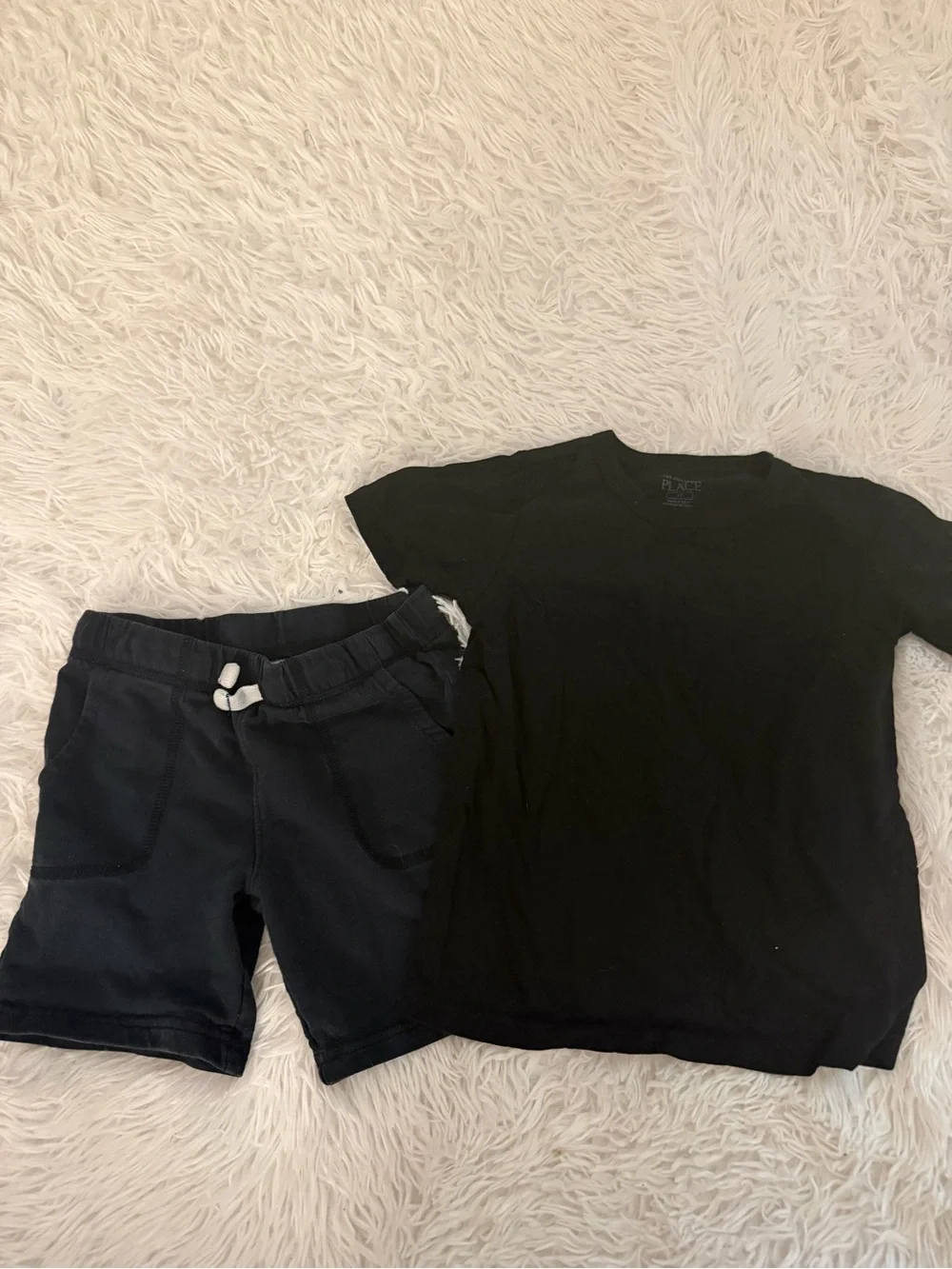 Boys 4T Black Cotton Outfit Set Tee & Carter's Shorts Casual Summer